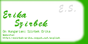 erika szirbek business card